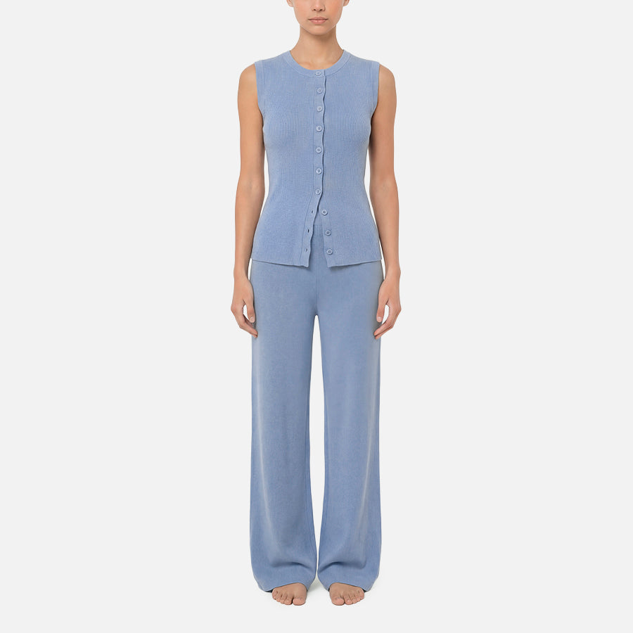 SET | Chaleco de Botones & Pants Light Knitwear