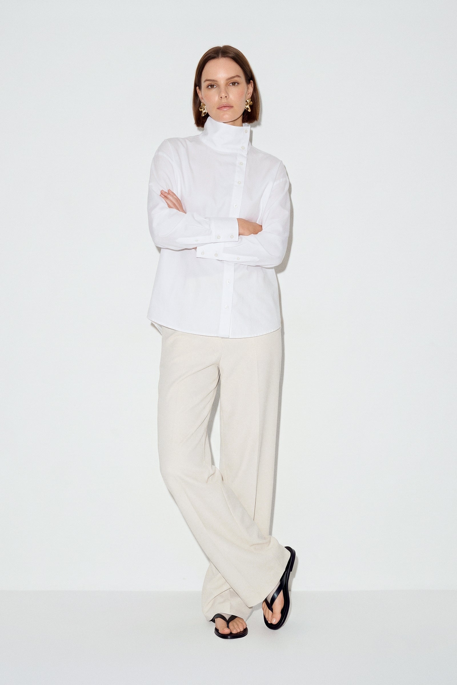 Tailored Mid Waist Pants