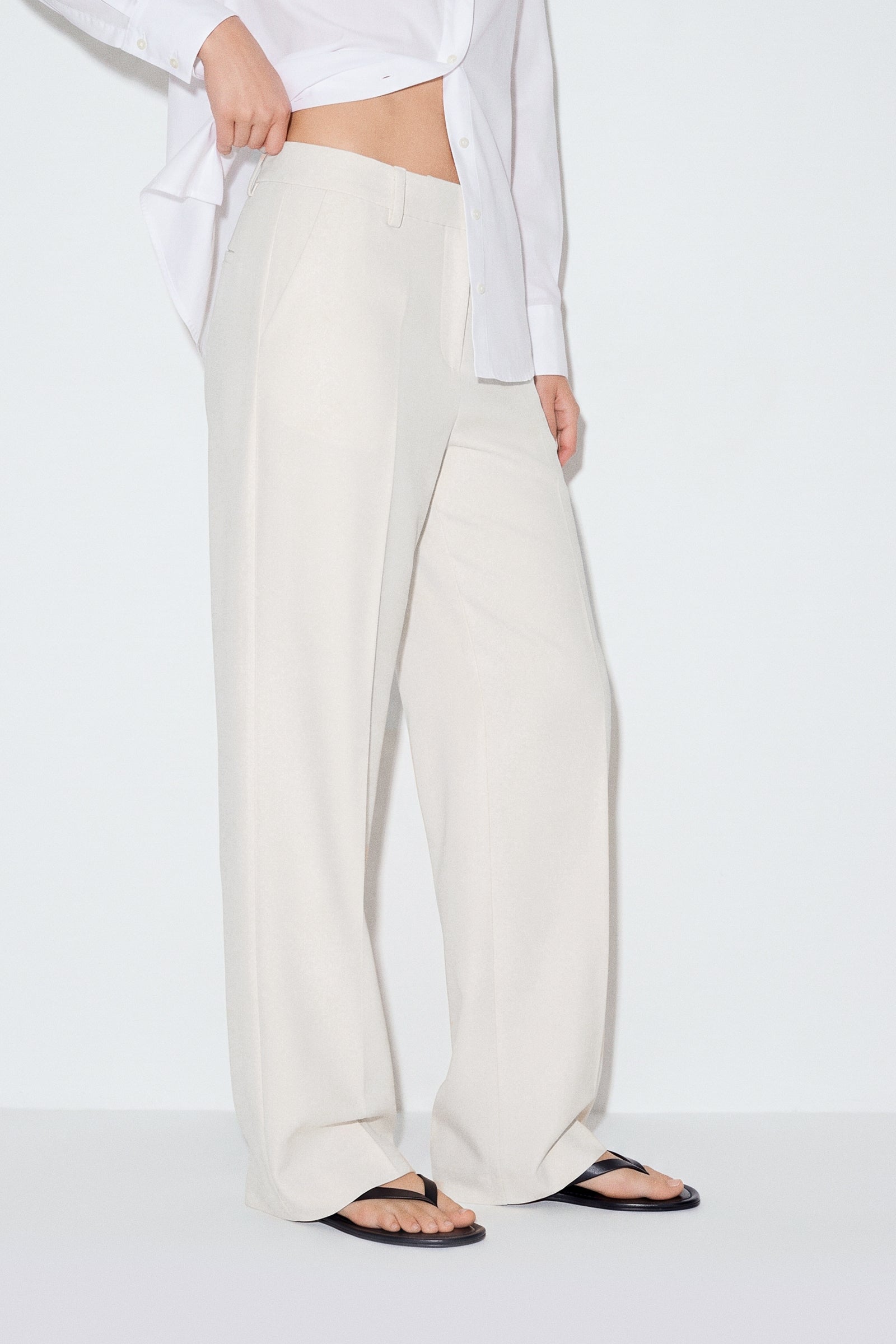 Tailored Mid Waist Pants