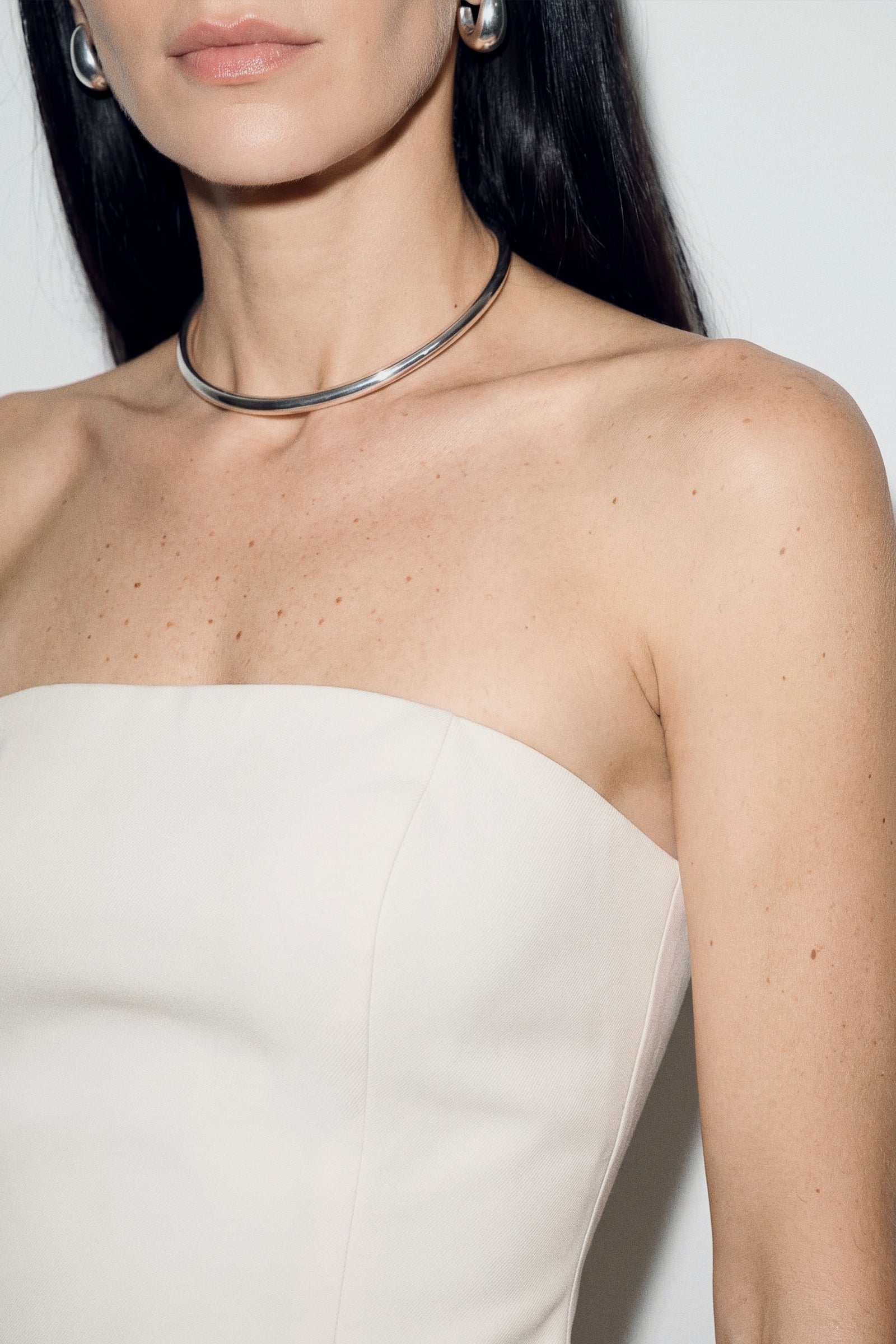 Blusa Strapless Tailored