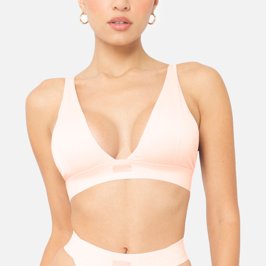 Triangle Bralette Frente Pale Pink