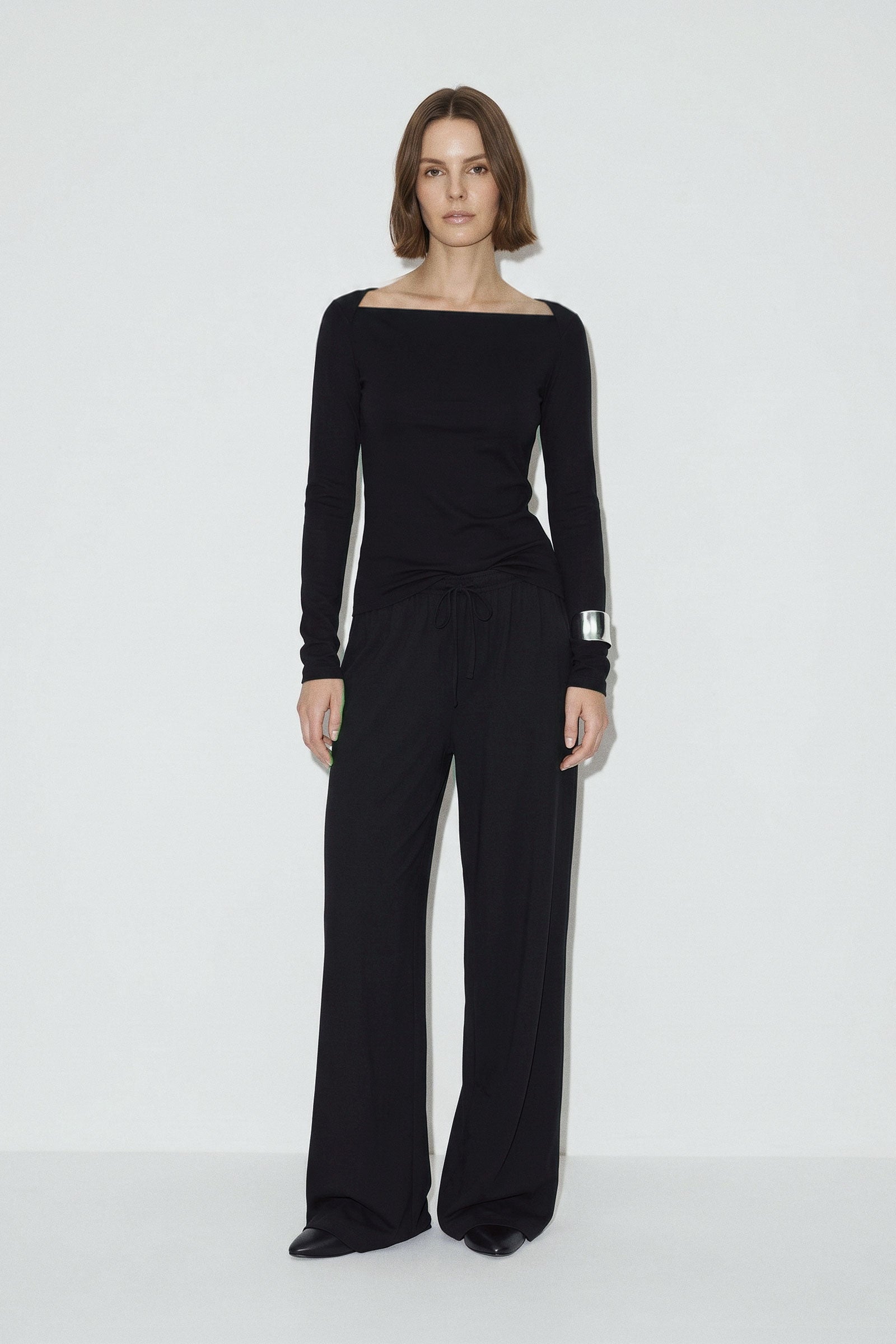 High Boatneck Top  Cotton Loungewear