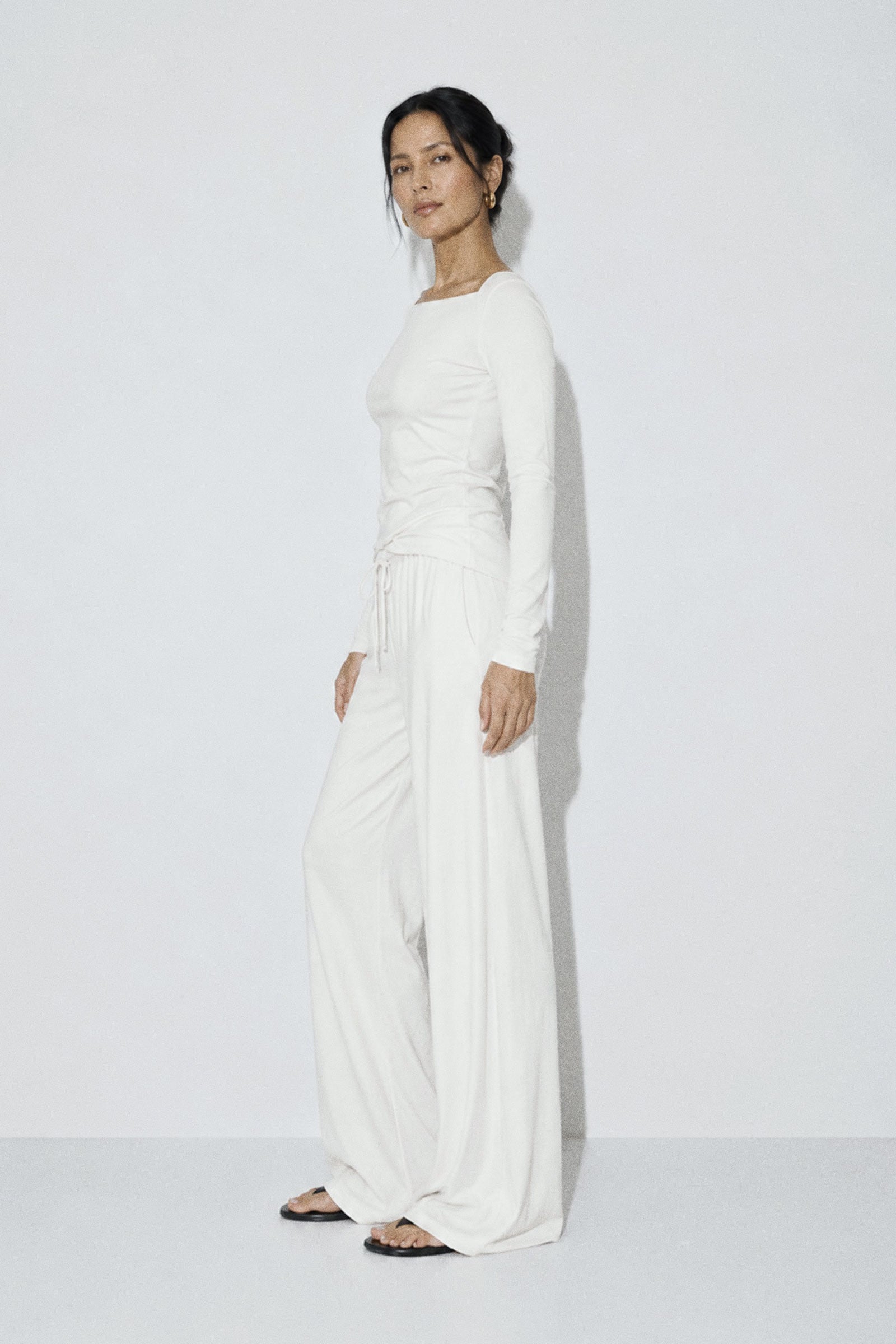 High Boatneck Top  Cotton Loungewear