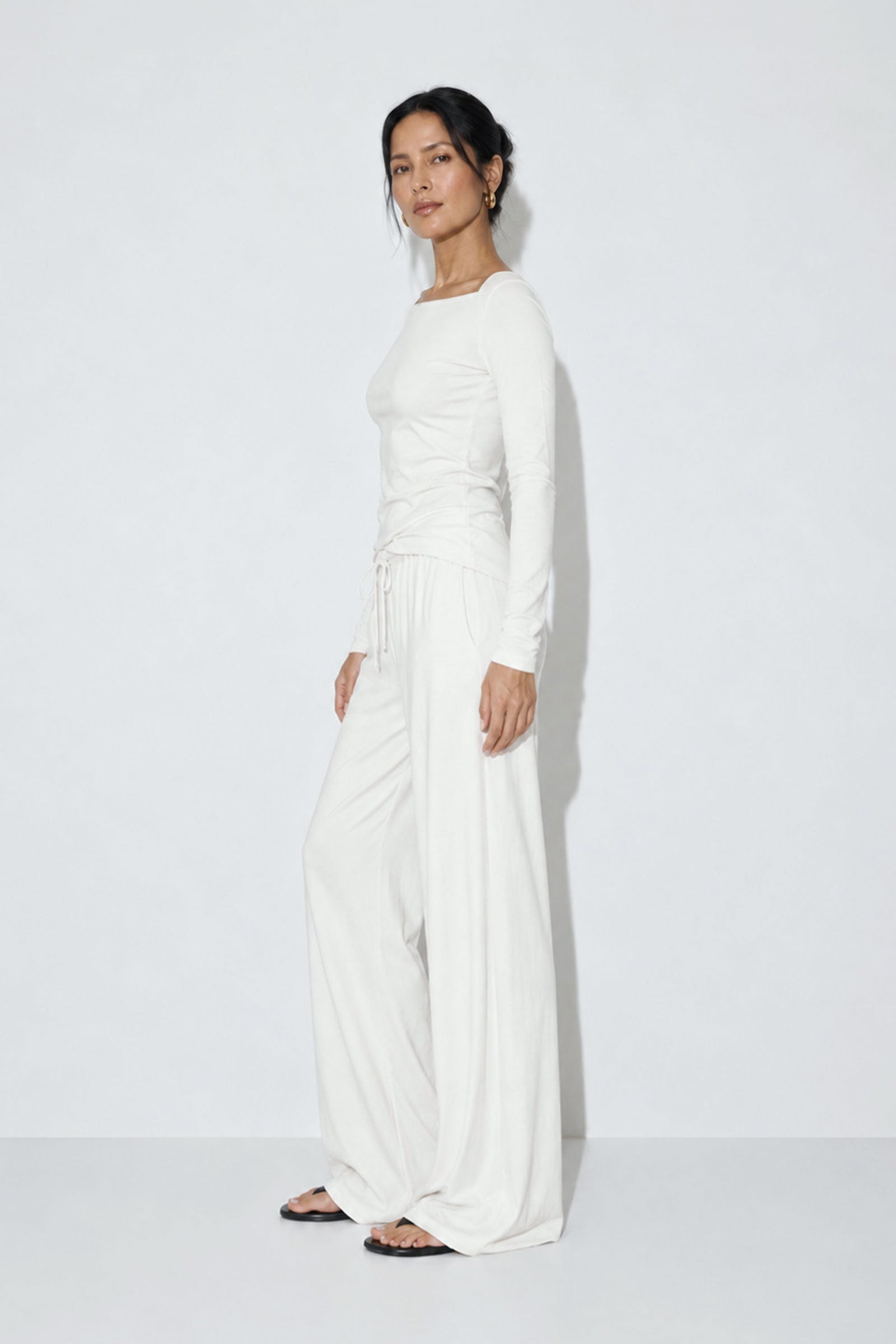 High Boatneck Top  Cotton Loungewear