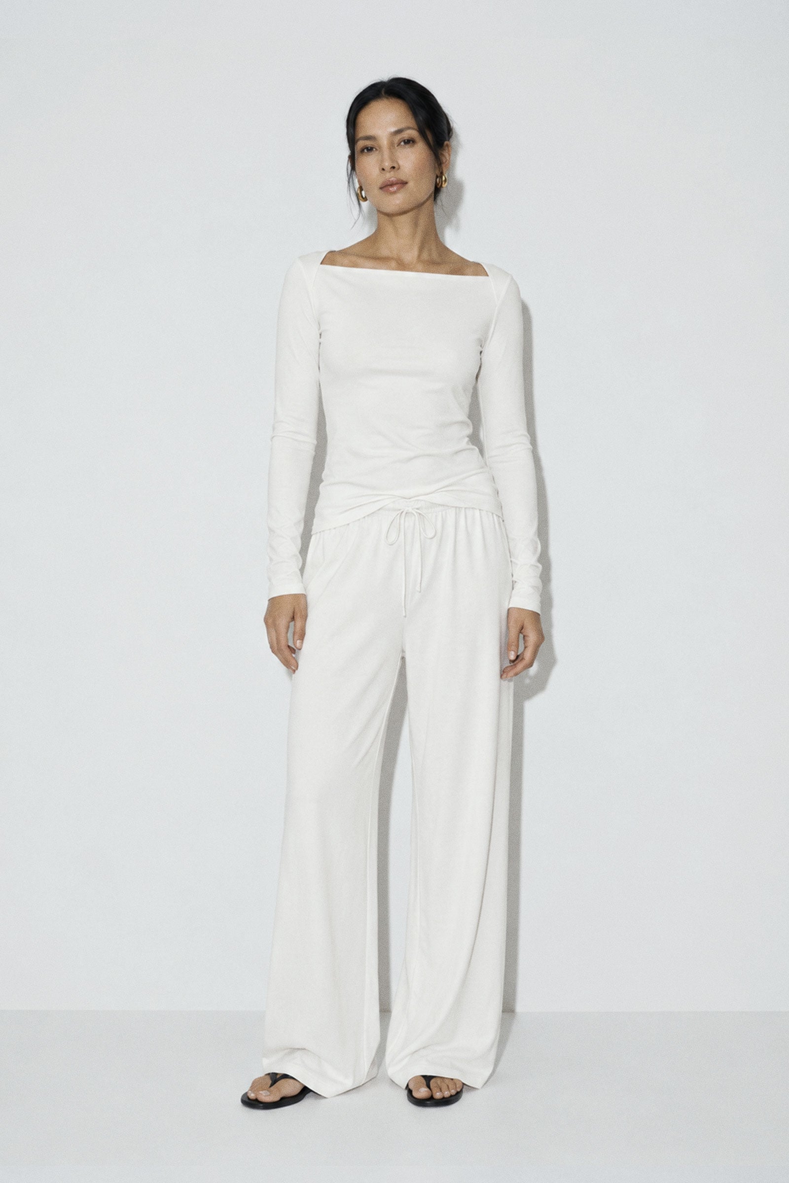 High Boatneck Top  Cotton Loungewear