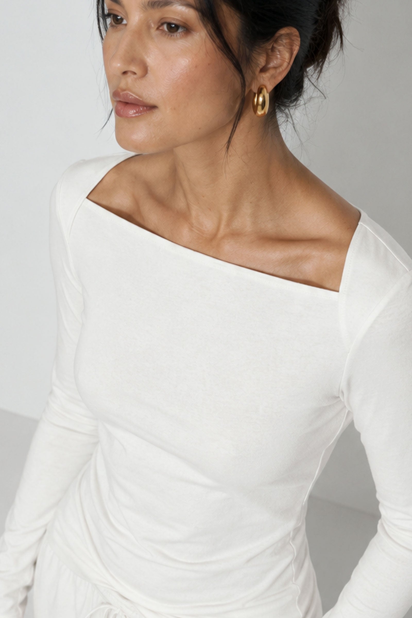 High Boatneck Top  Cotton Loungewear