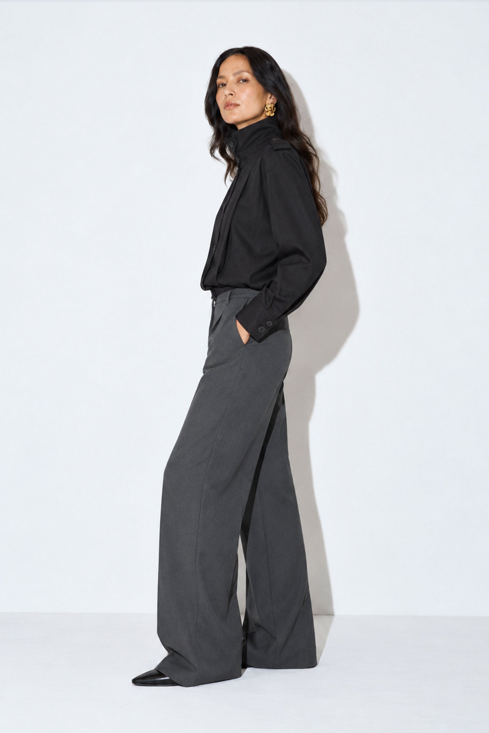Pleated Trench Jacket