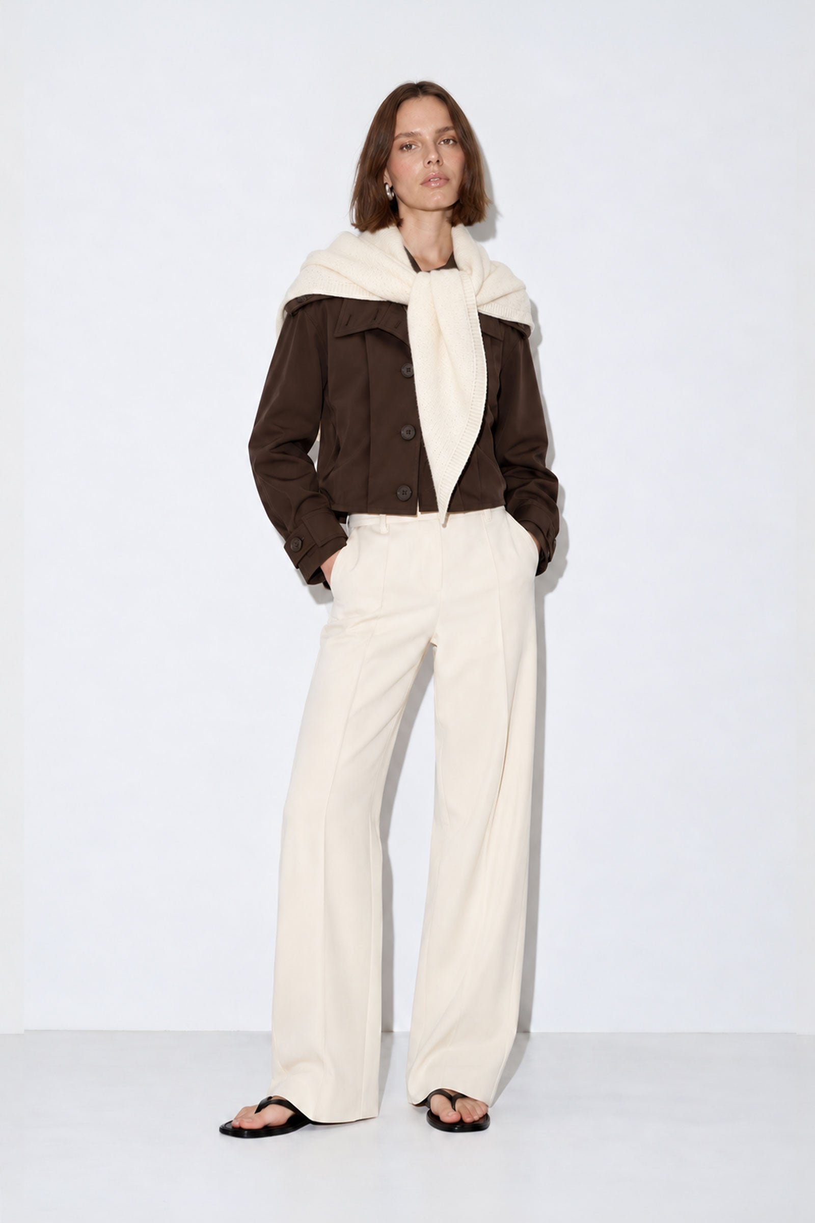 Pleated Trench Jacket