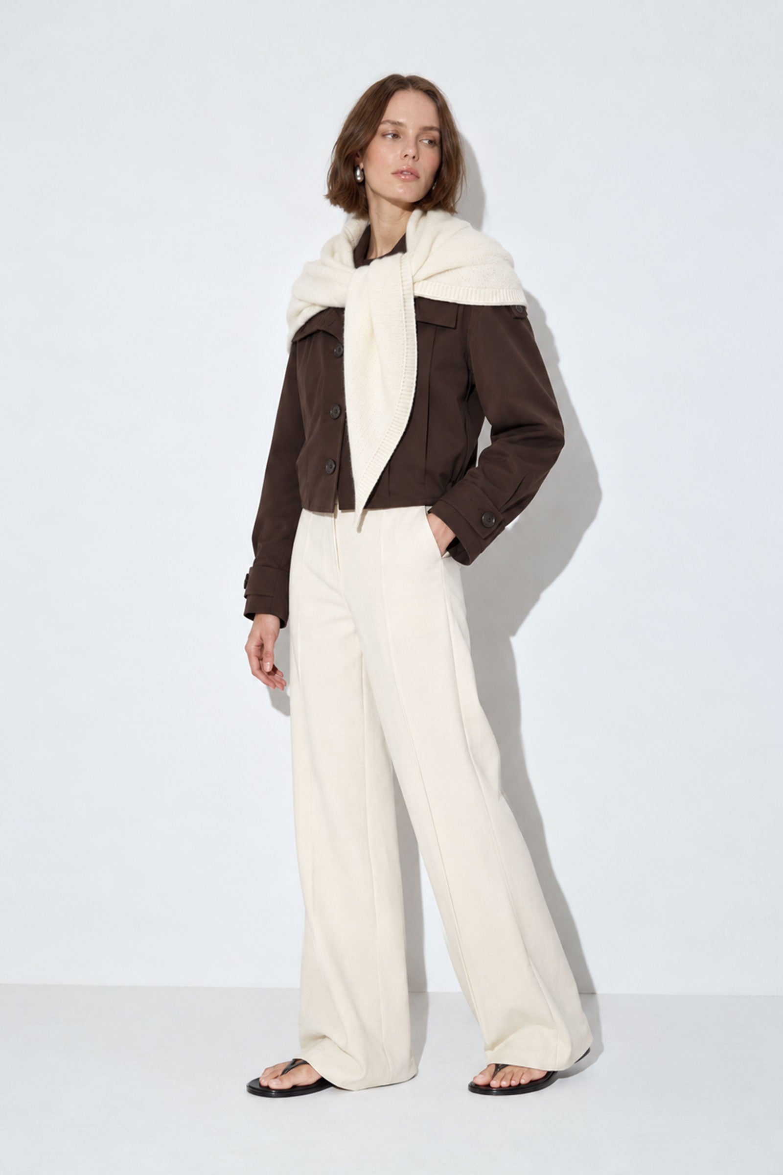 Pleated Trench Jacket