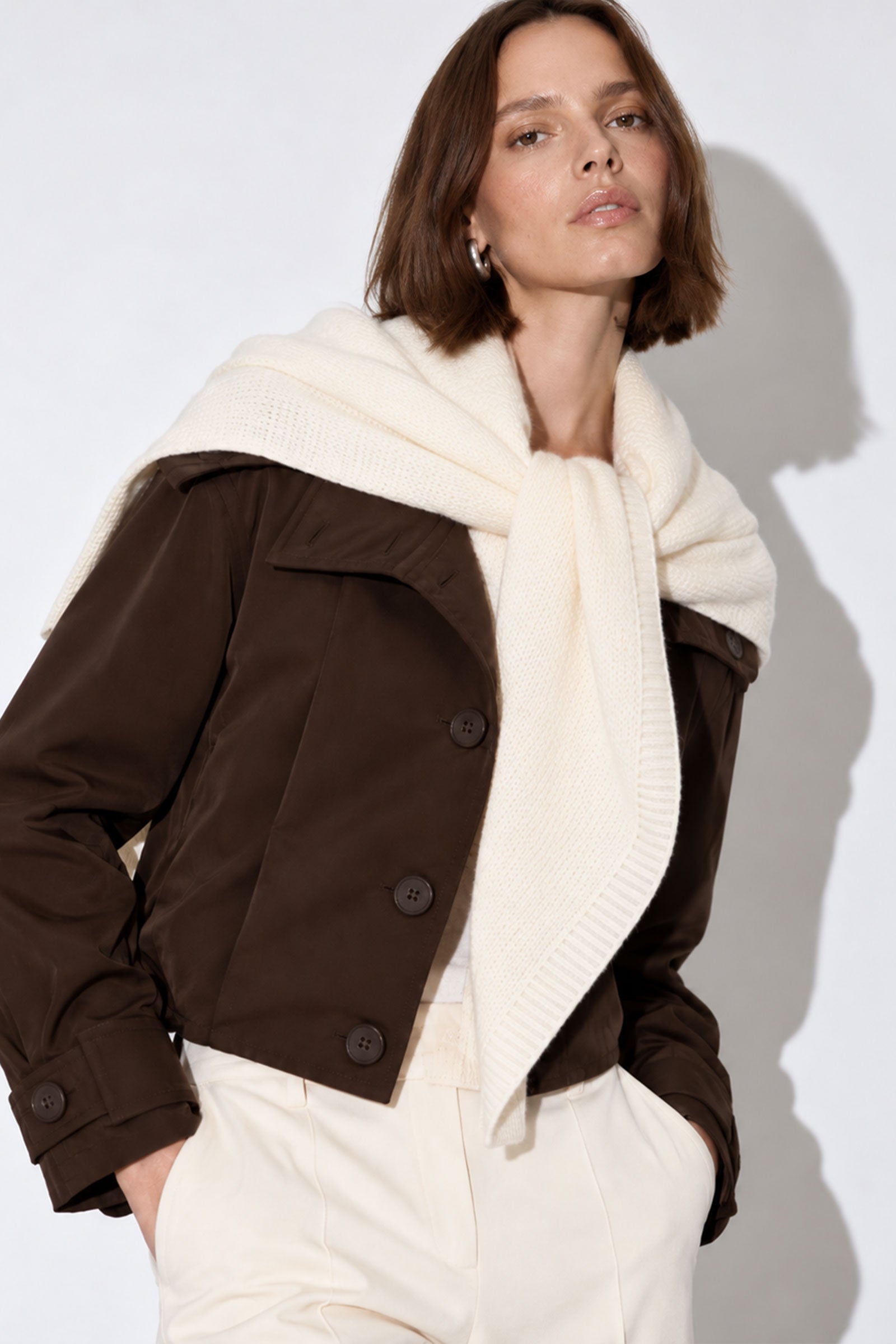 Pleated Trench Jacket