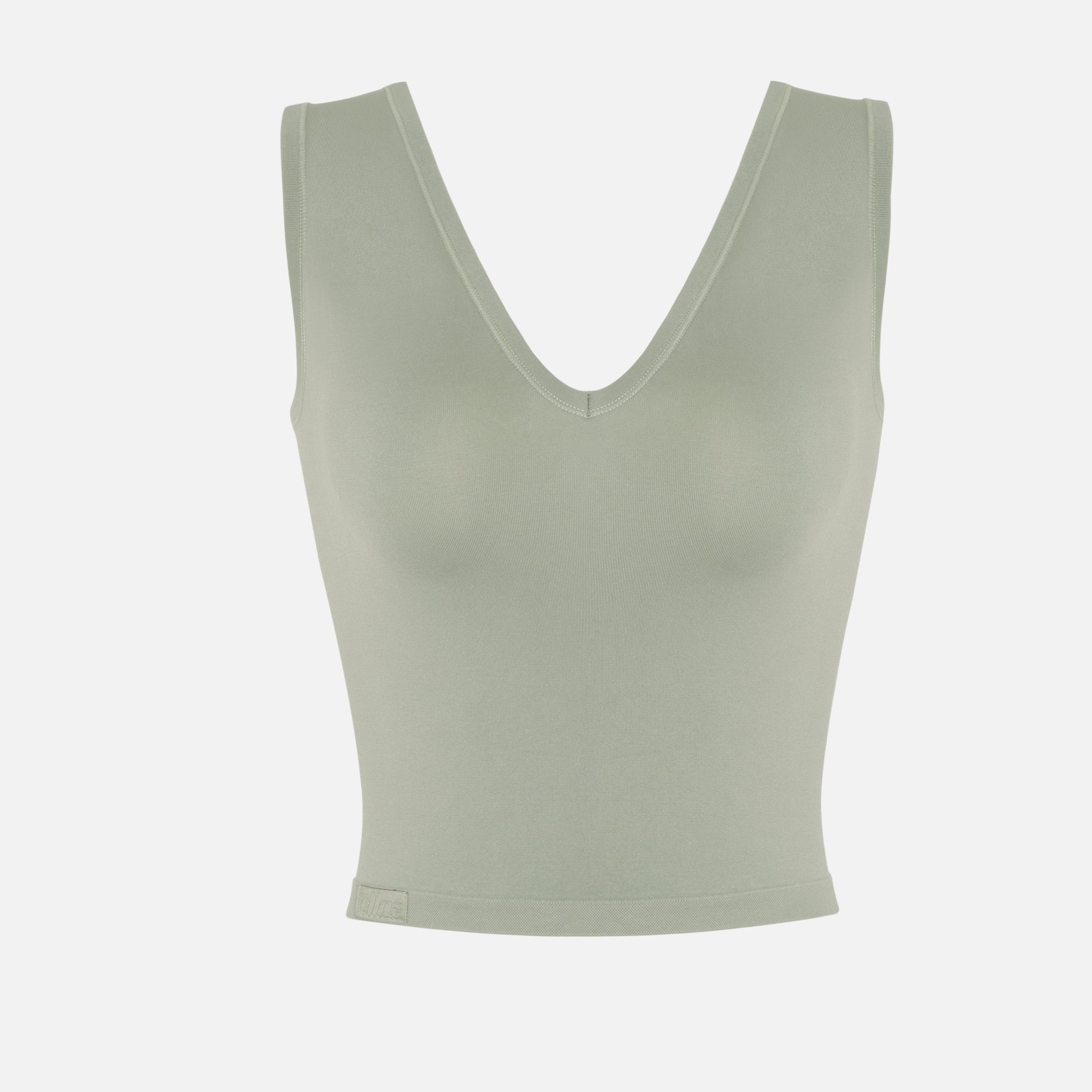 Tank top V en el color tono Agave