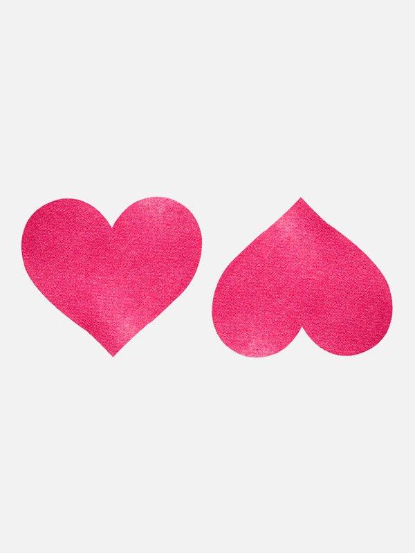 5 Pairs Satin Pink Hearts - ellaz