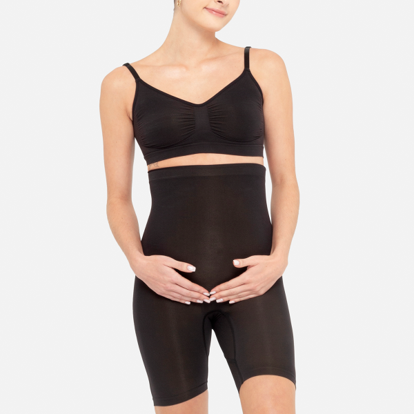 Modelo  con faja de maternidad color negro  - ellaz Black