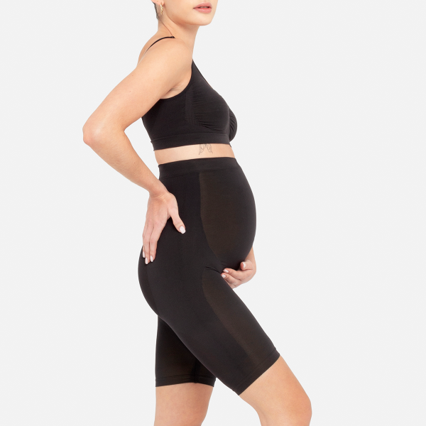 Modelo con faja de maternidad color negro - ellaz Black