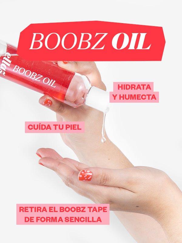 detalle uso aceite corporal Boobz Oil - ellaz